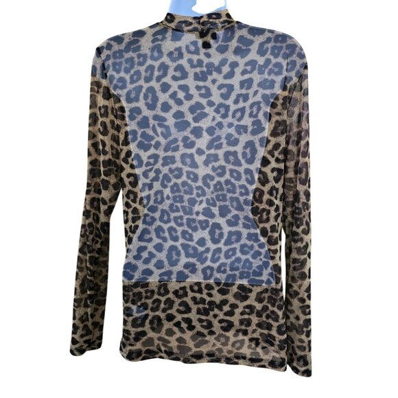 Torrid Sheer blouse Leopard Print  Polyester Spandex Blend mob wife animal - Picture 2 of 7